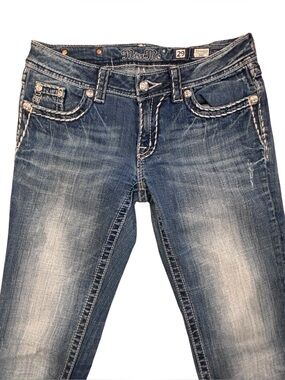 Miss Me Bootcut Jeans Size 29 Embellished Flap Pockets Y2K